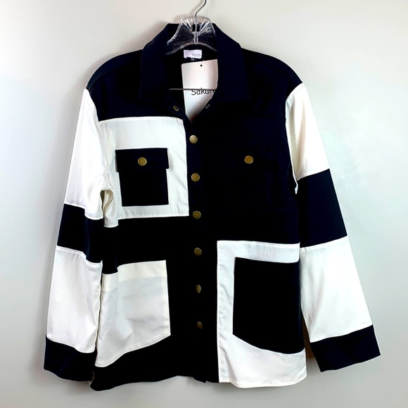 ecru Jackets & Blazers - Ecru Color Block Jacket Rare Sample